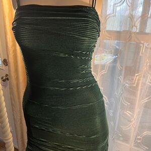 Lucy in the Sky Green Ruched Strapless Bodycon Dress